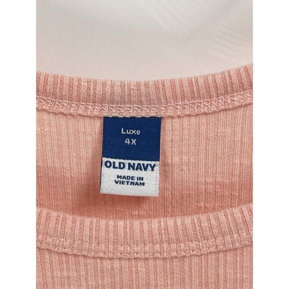 Old Navy Pink Tank Top Ribbed Flowy Sz 4X - Picture 3 of 5